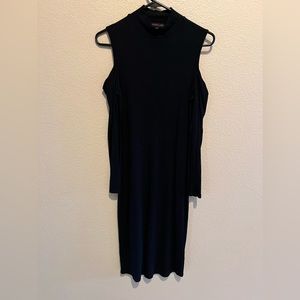 Black Bodycon Cold Shoulder Dress